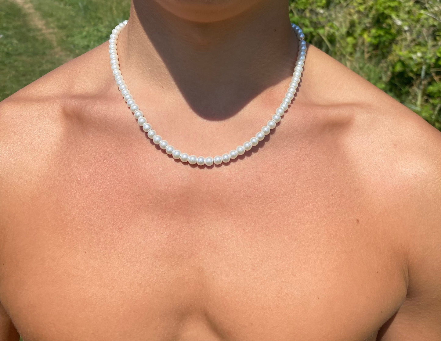 Mens Signature Pearl Necklace 6mm