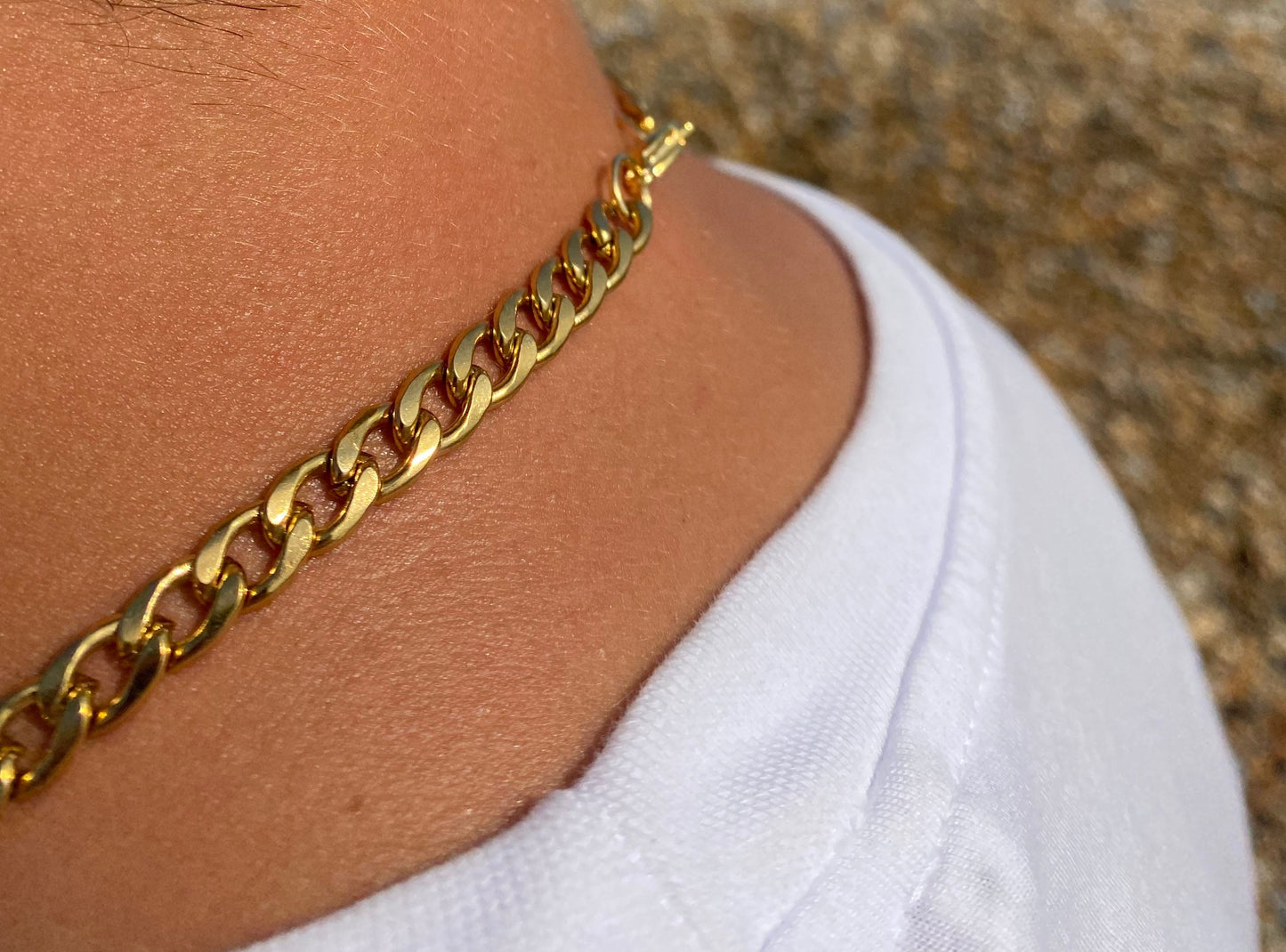 Gold Cuban Flat Chain 6mm