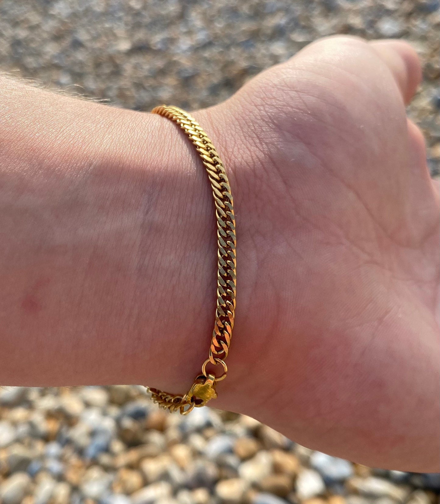 Gold Tight-Link Cuban Bracelet 4mm