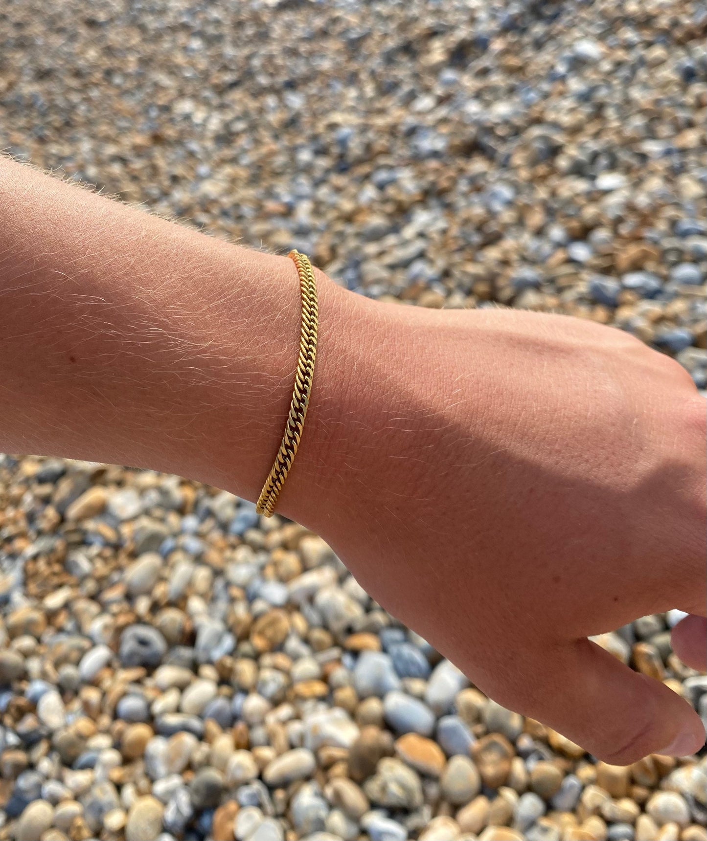 Gold Tight-Link Cuban Bracelet 4mm