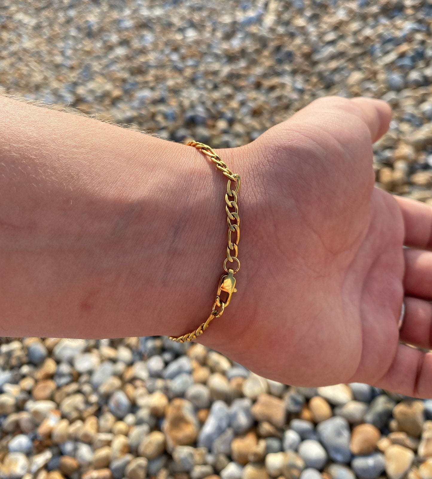Gold Italian Figaro Bracelet 4mm