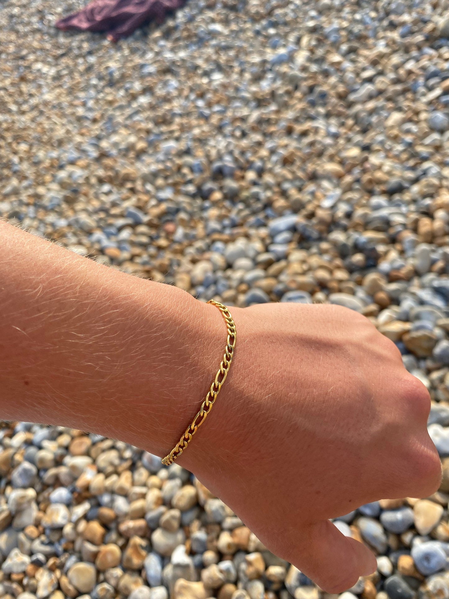 Gold Italian Figaro Bracelet 4mm