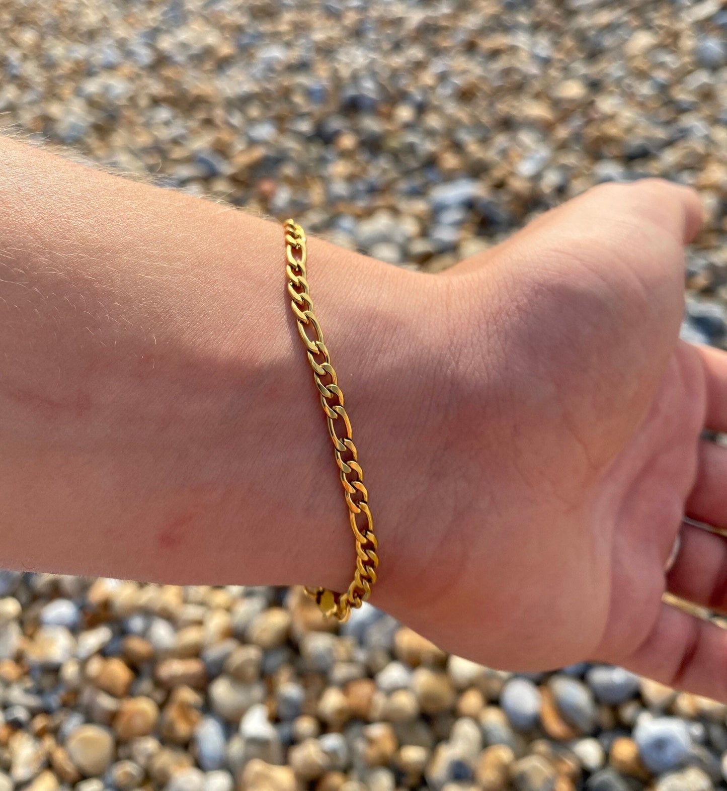 Gold Italian Figaro Bracelet 4mm