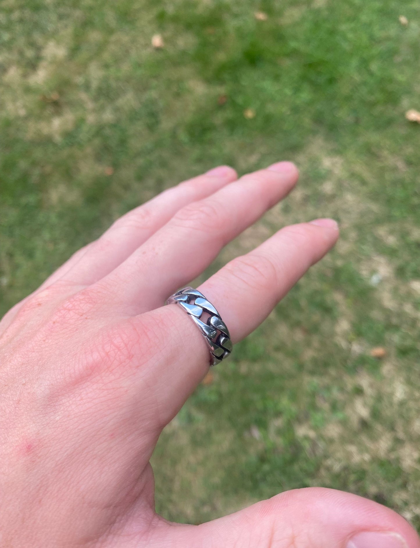 Silver Cuban Chain Ring