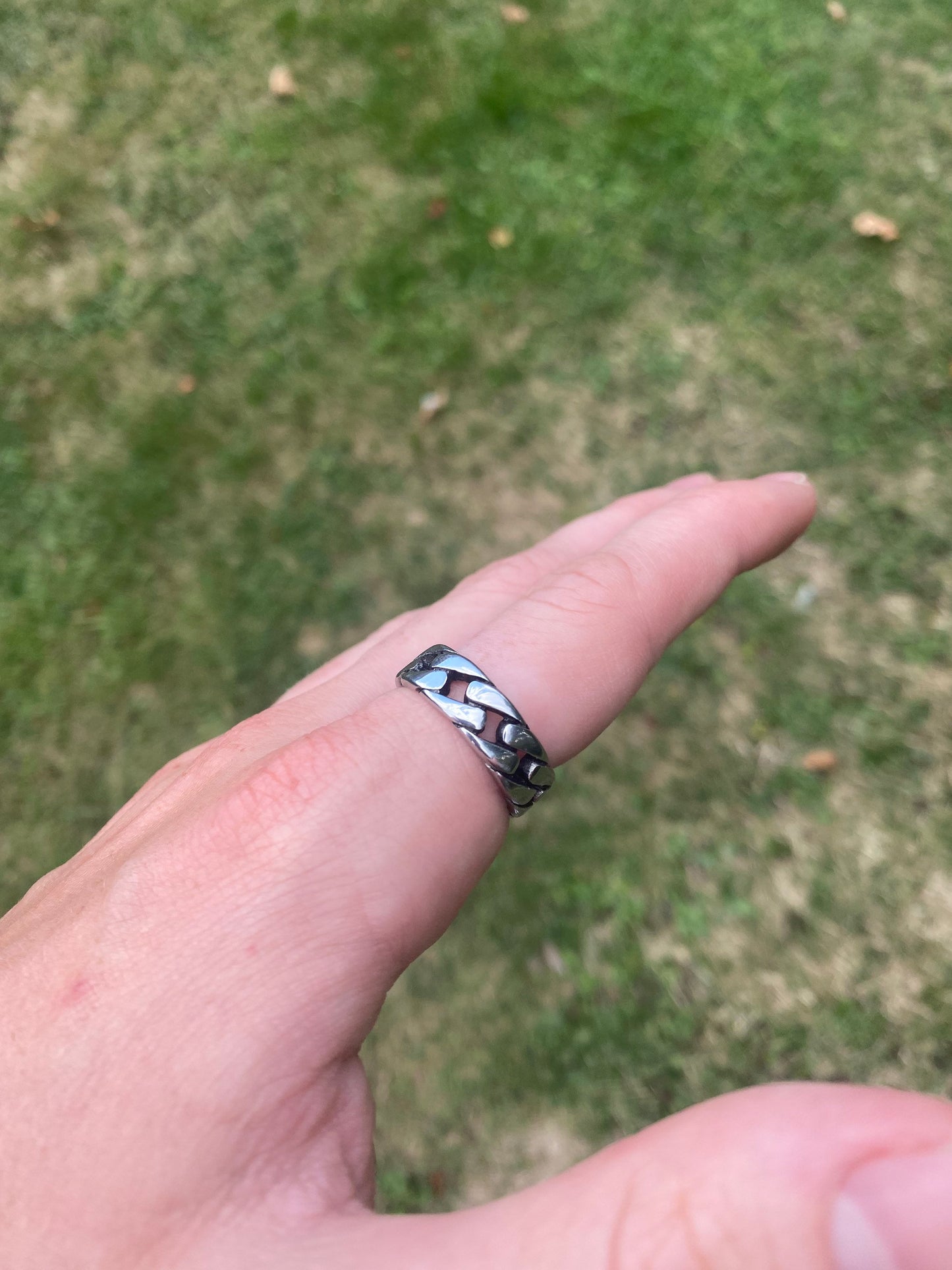 Silver Cuban Chain Ring