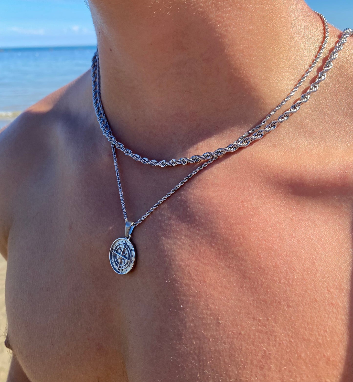 Compass Pendant Two Chain Set