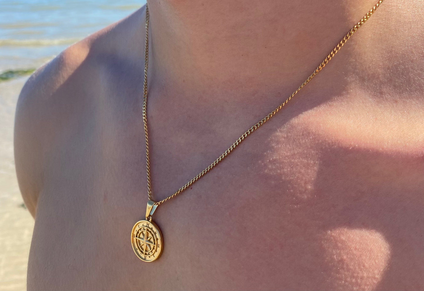 Gold Compass Pendant