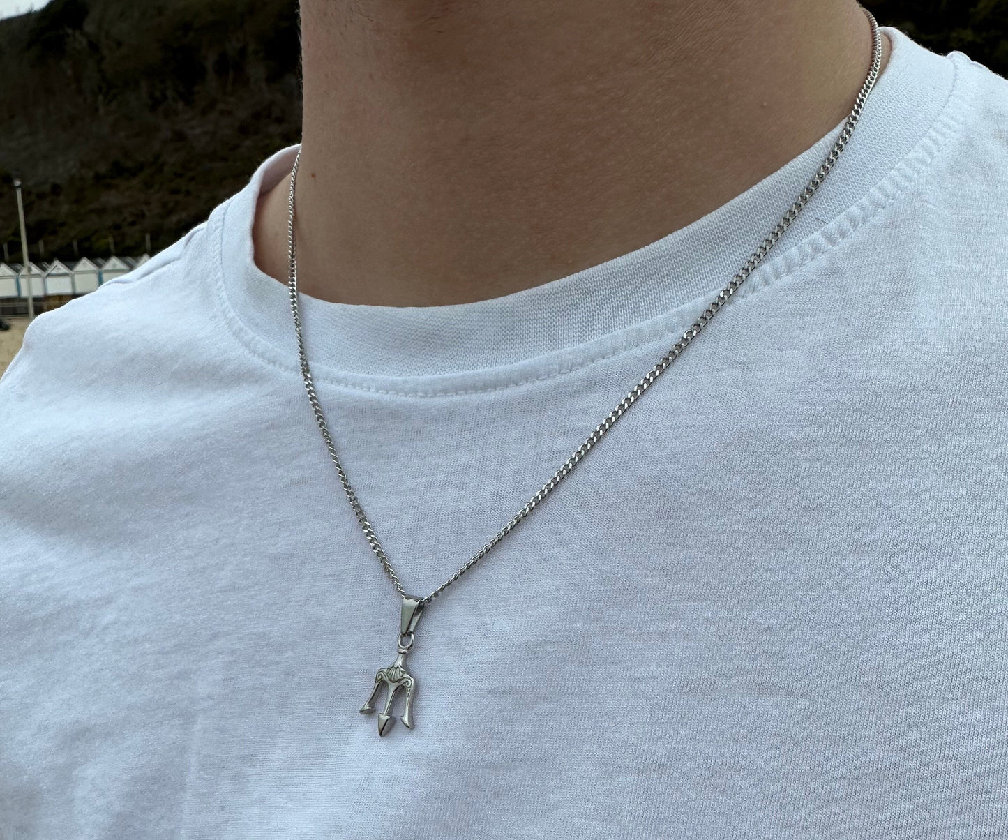 Silver Trident Pendant
