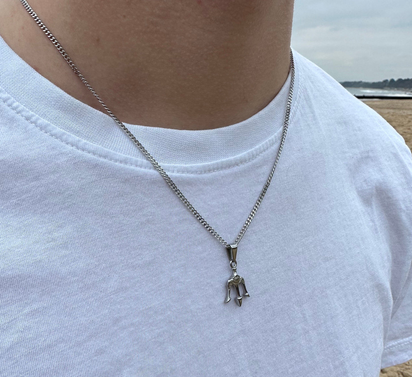 Silver Trident Pendant
