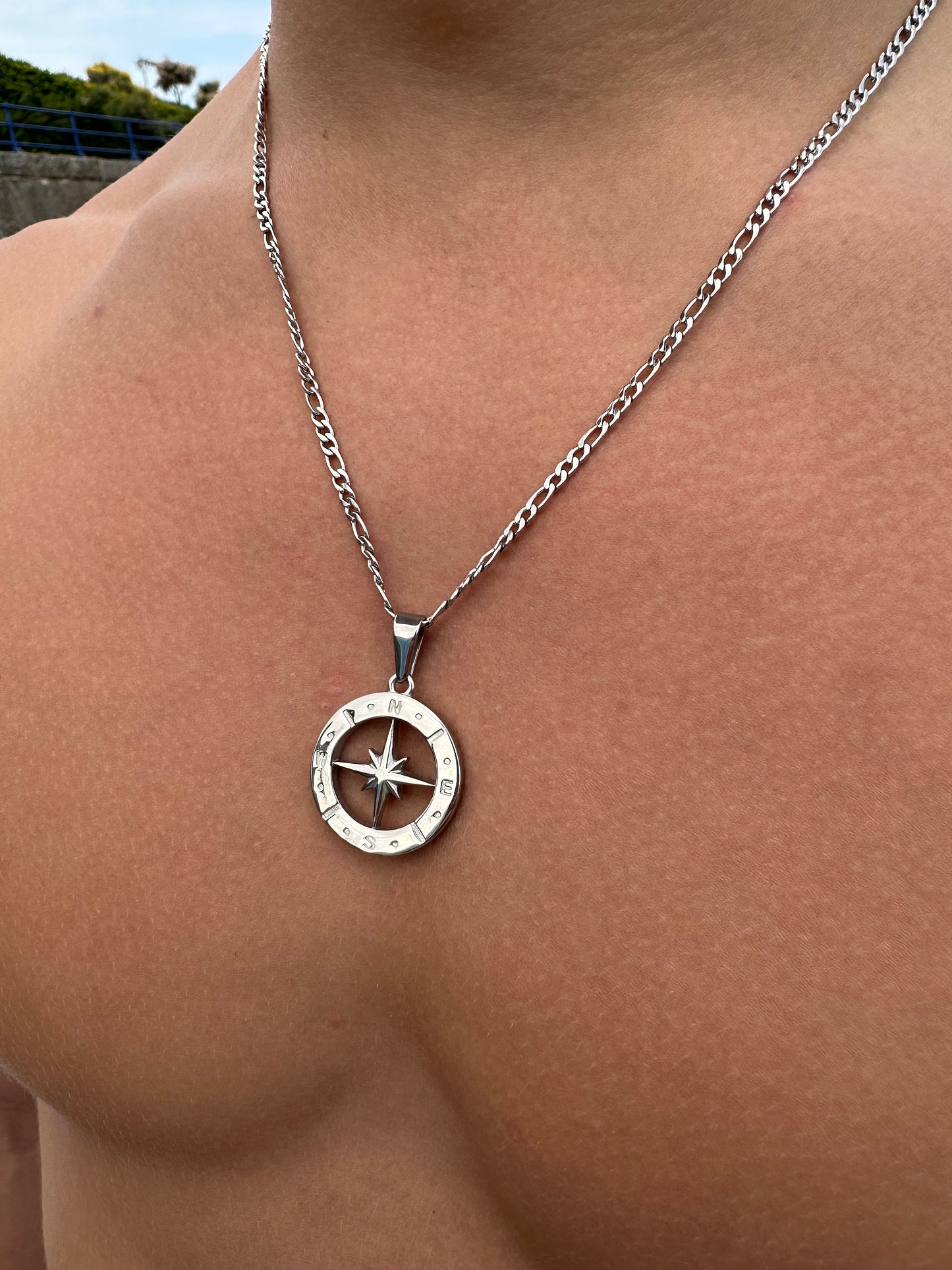 Gold North Star Compass Pendant