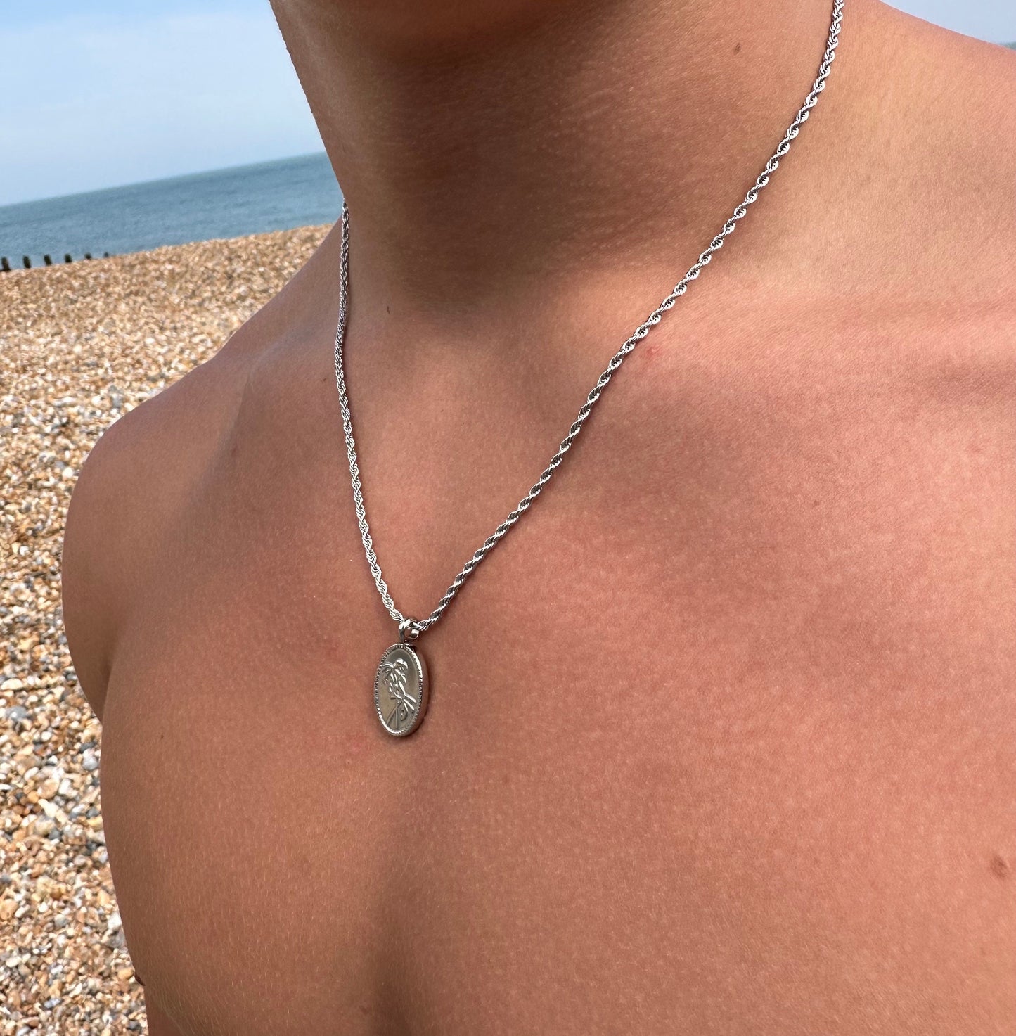 Silver palm Tree Pendant