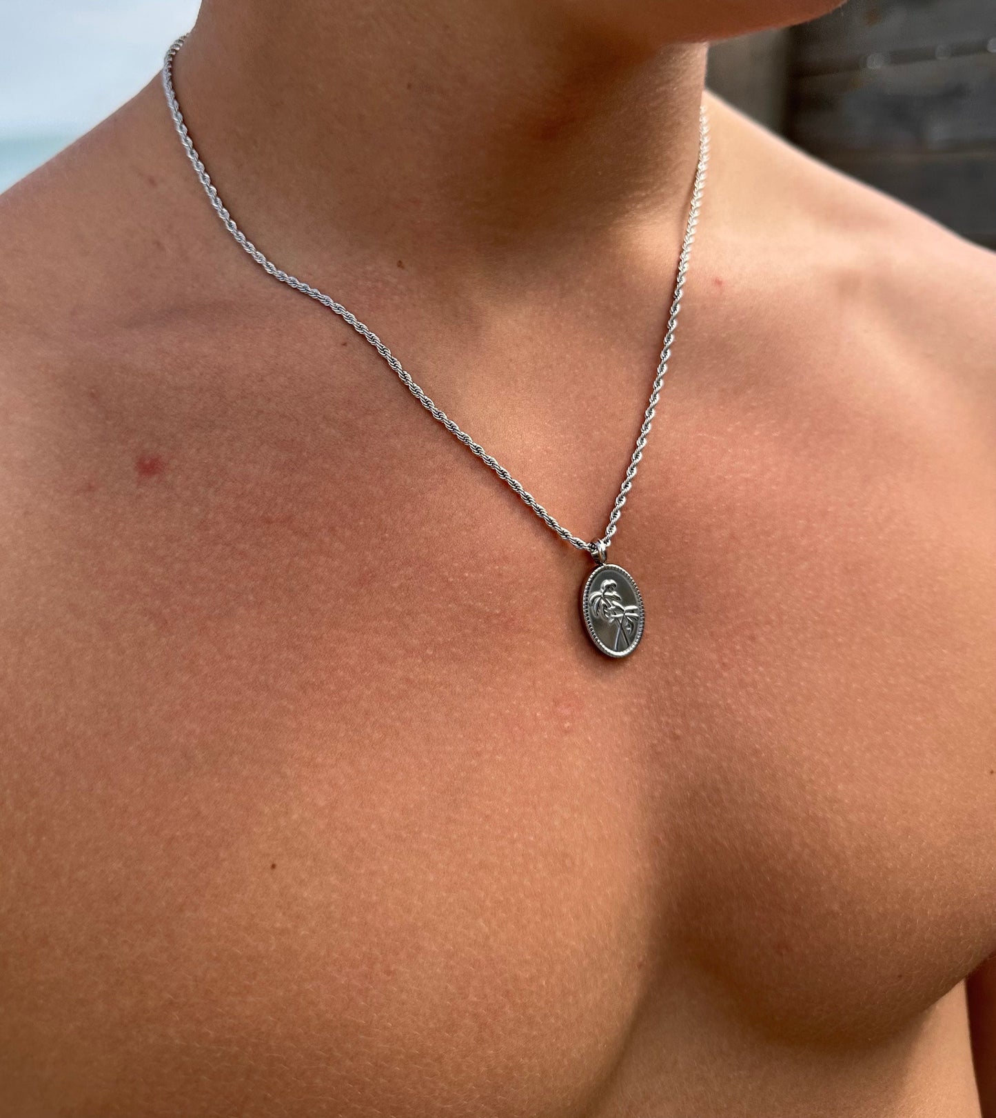 Silver palm Tree Pendant