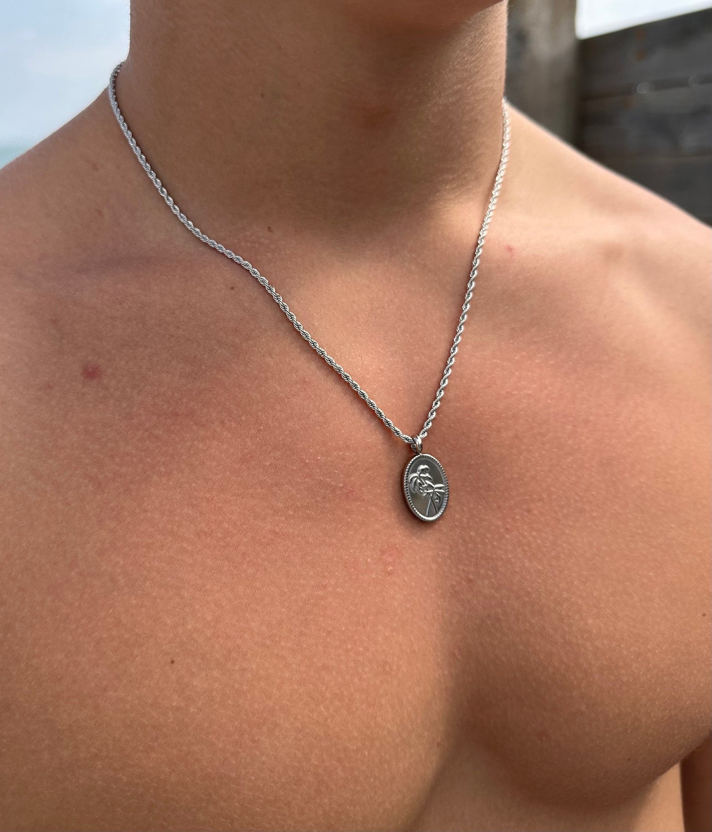Silver palm Tree Pendant