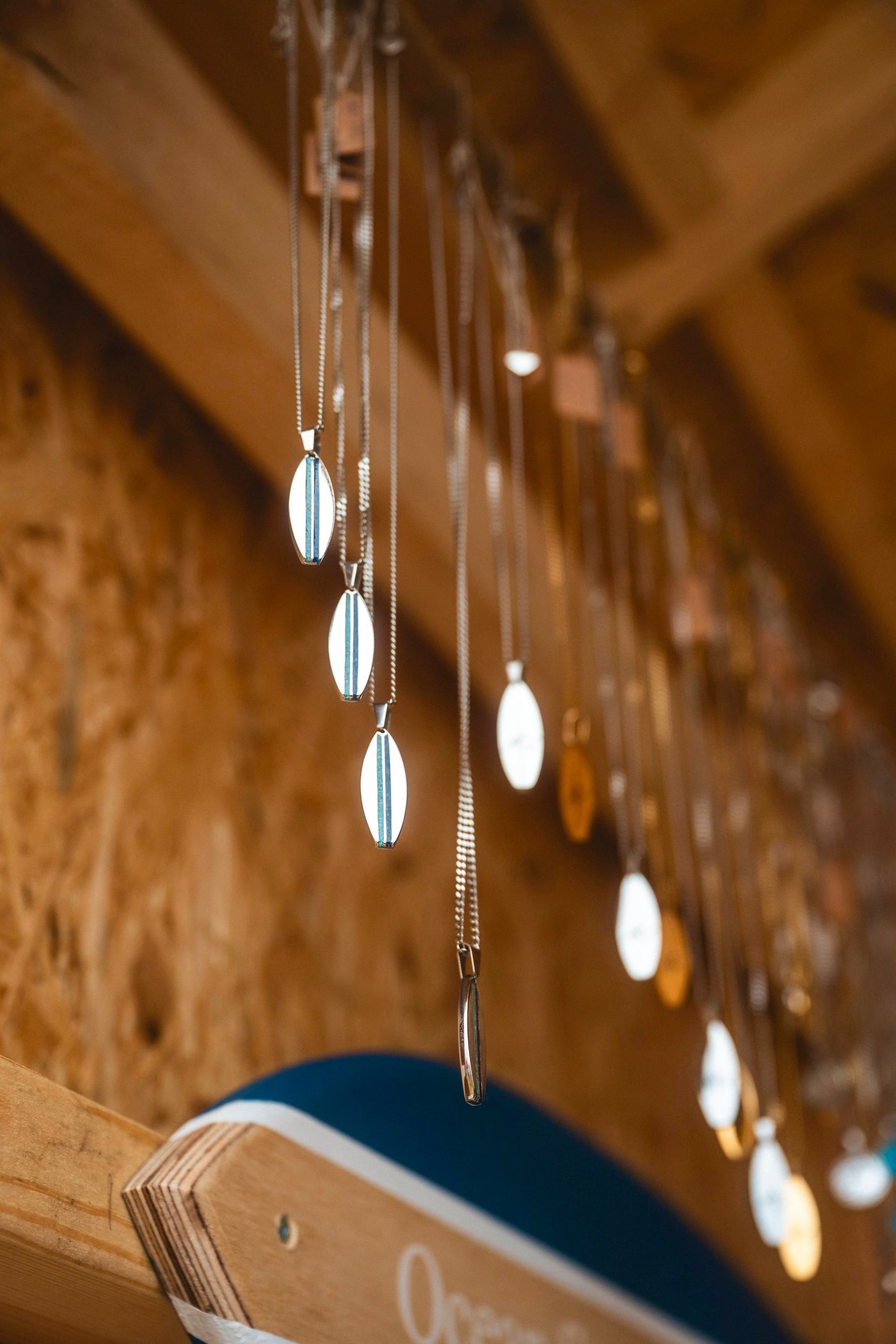 Crushed Stone Pinstripe Surfboard Pendant