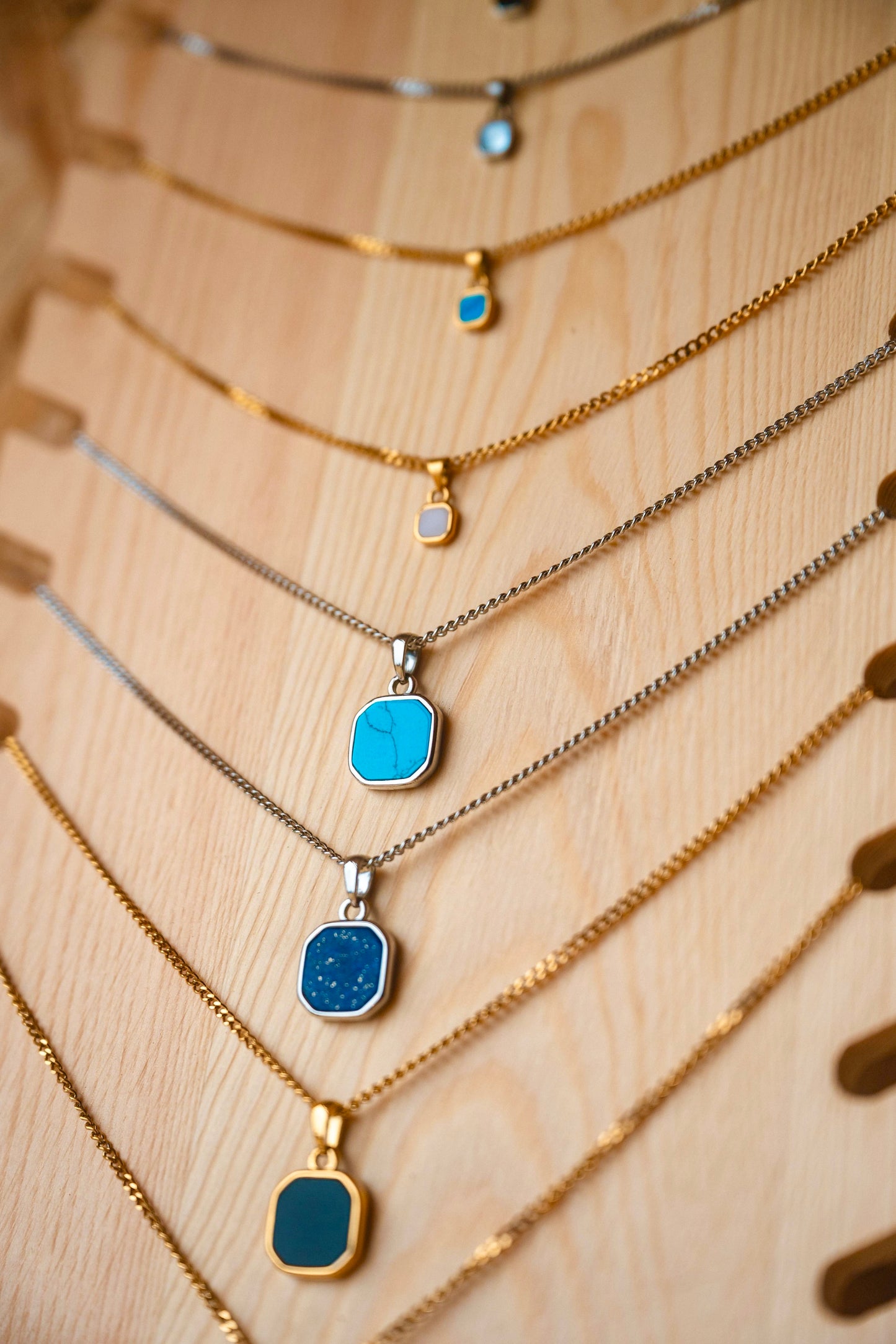 Turquoise Stone Necklace Silver