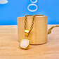 Mini Opal Stone Necklace Gold