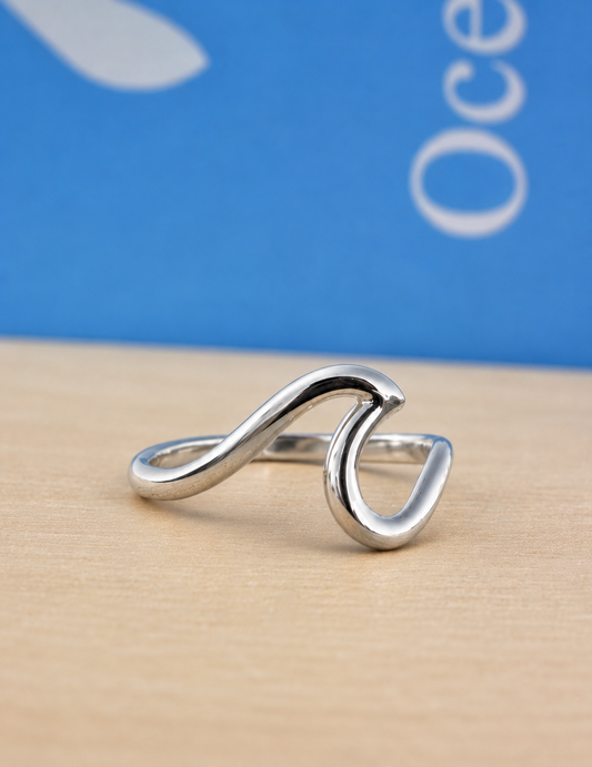 Silver Wave Ring Adjustable