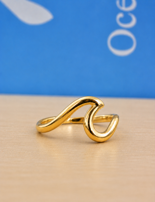 Gold Wave Ring Adjustable