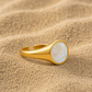 Pearl Shell Stone Ring Silver