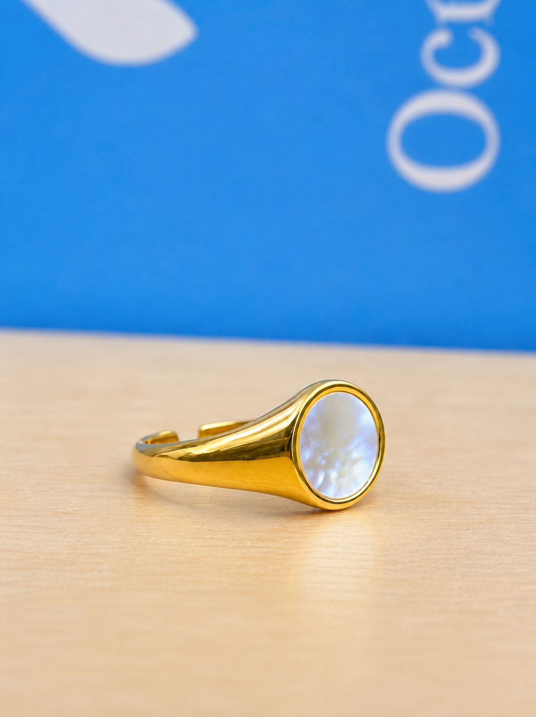 Pearl Shell Stone Ring Silver