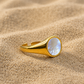 Pearl Shell Stone Ring Gold