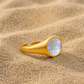 Pearl Shell Stone Ring Silver