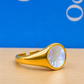 Pearl Shell Stone Ring Silver