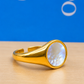 Pearl Shell Stone Ring Gold
