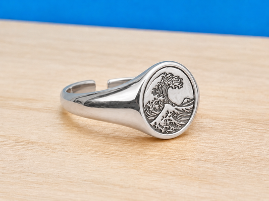 Kanagawa Wave Signet Ring Silver