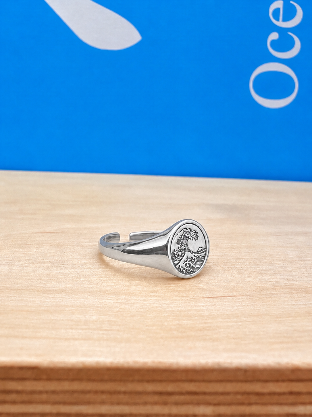Kanagawa Wave Signet Ring Silver