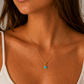 Mini Turquoise Stone Necklace Gold