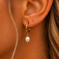 Freshwater Pearl Gold Hoop Earrings