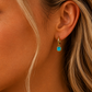 Mini Turquoise Stone Earrings Gold
