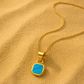 Mini Turquoise Stone Necklace Gold