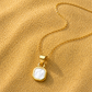 Mini Pearl Shell Stone Necklace Gold