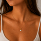 Mini Pearl Shell Stone Necklace Gold