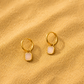 Mini Opal Stone Earrings Gold
