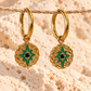 Coloured Star Gold Hoop Earrings Light Green
