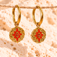 Coloured Star Gold Hoop Earrings Light Green