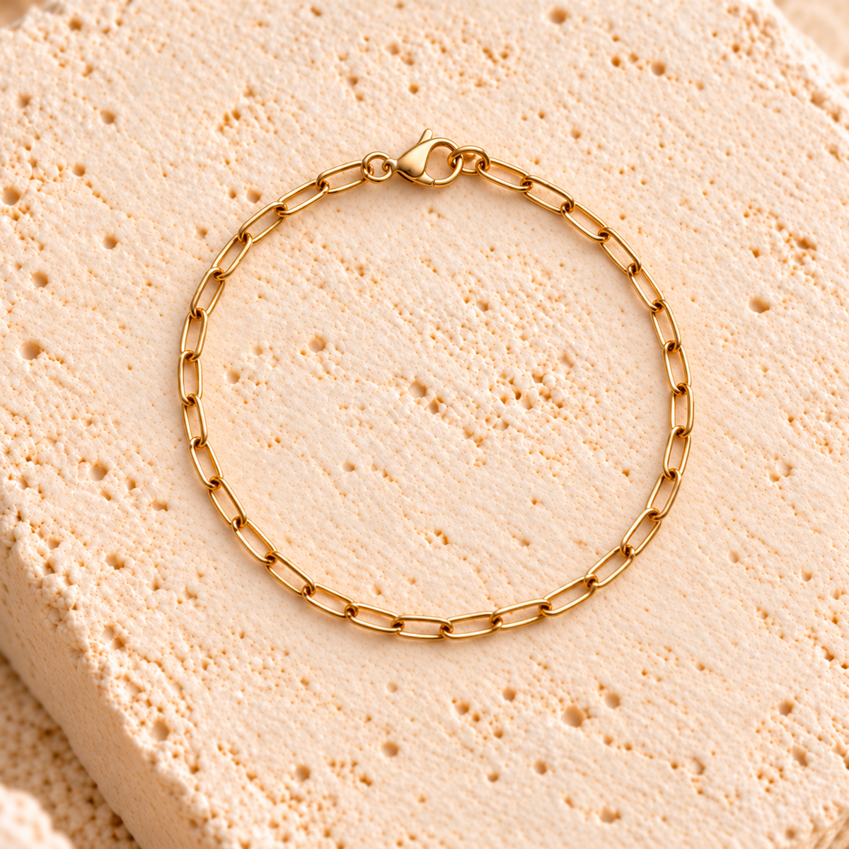 Gold Paperclip Bracelet 2mm