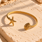 Gold Starfish Shell Bangle Bracelet