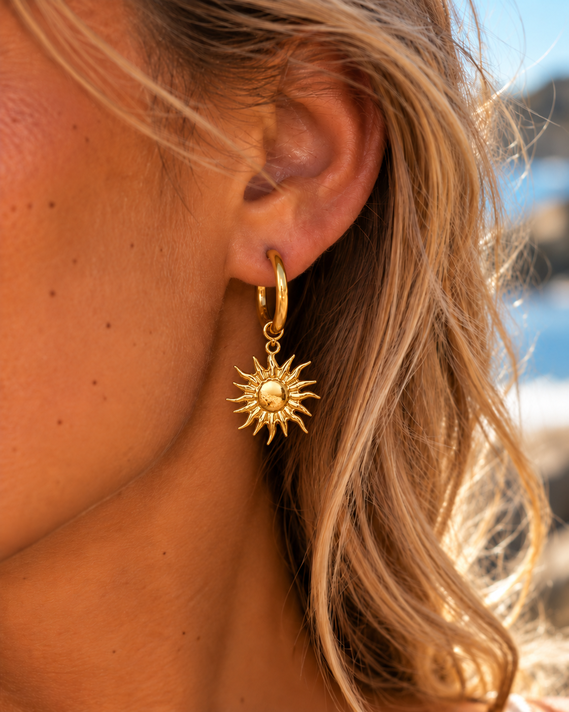 Sunshine Dangle Earrings Gold