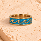 Crushed Pearl Shell Wave Ring Silver