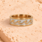 Crushed Pearl Shell Wave Ring Silver