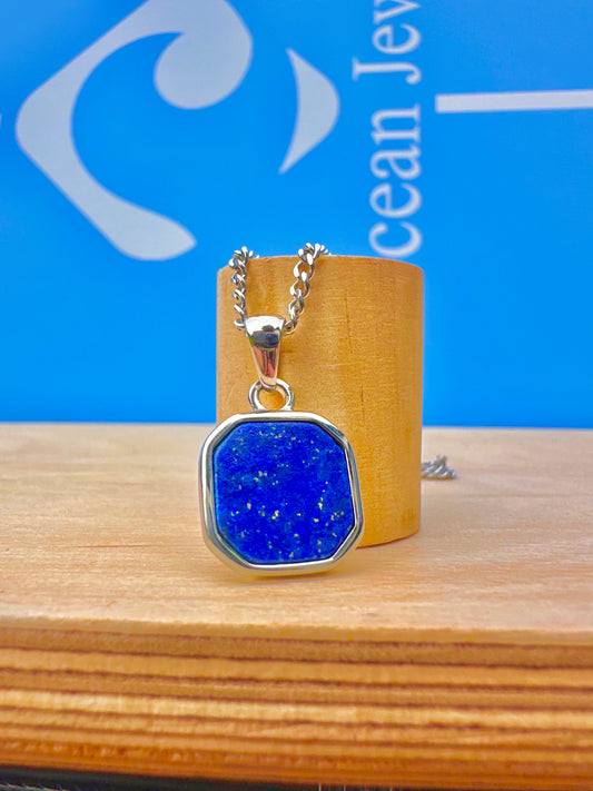 Lapis Lazuli Stone Necklace Silver
