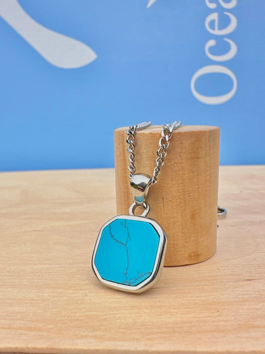 Turquoise Stone Pendant Silver