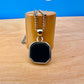 Black Onyx Stone Necklace Silver
