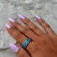 Crushed Stone Wave Ring Gold