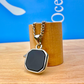 Black Onyx Stone Necklace Silver
