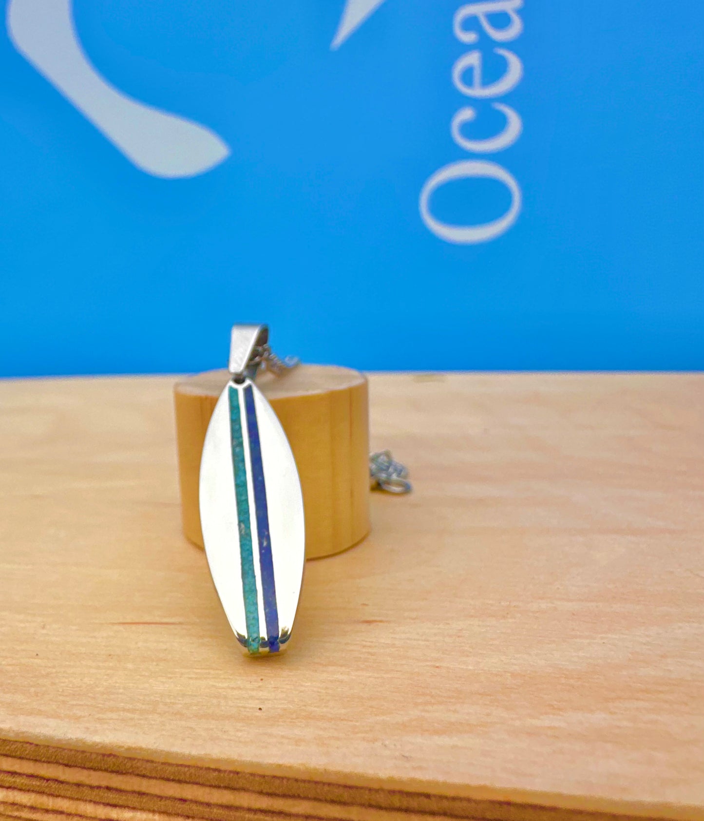 Crushed Stone Pinstripe Surfboard Pendant